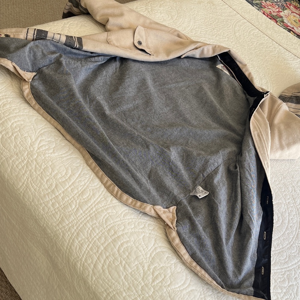 Levi’s Wool Blend Shacket Lined Shirt Men’s Medium Textured Striped‎ Cabincore - Picture 15 of 17